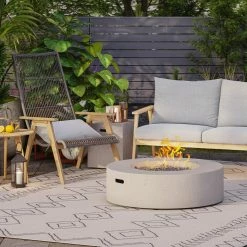 Flash Sale 🥰 Best Selling Home Round Salta Circular Outdoor Gas Fire Pit Table With Tank Holder ⌛ -Fire Pits & Tables Online Shop detail2BSHD2209