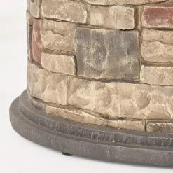 Budget ❤️ Best Selling Home Decor Gas Lowan Outdoor 40,000 BTU Lightweight Concrete Circular Fire Pit With Tank Holder 🤩 -Fire Pits & Tables Online Shop detail2BSHD4627