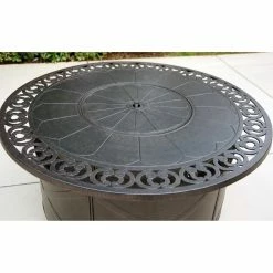Promo 😍 Round AC Home Cast Aluminum 47 Diam. Fire Table 👏 -Fire Pits & Tables Online Shop detail2ELIT735