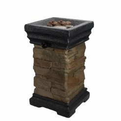 Buy ⌛ Square Northlight 18.75 In. Classic Stone Outdoor Table Top Gas Fire Pit 🔥 -Fire Pits & Tables Online Shop detail2GORD4880