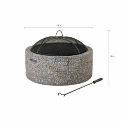 Deals ⭐ Sunjoy Stone 26 Inch Round Wood-Burning Fire Pit ❤️ -Fire Pits & Tables Online Shop detail2SUNR1138