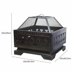 Best reviews of 👍 Square Abble 25 In. Steel Wood Burning Fire Pit 😀 -Fire Pits & Tables Online Shop detail3ABBL024