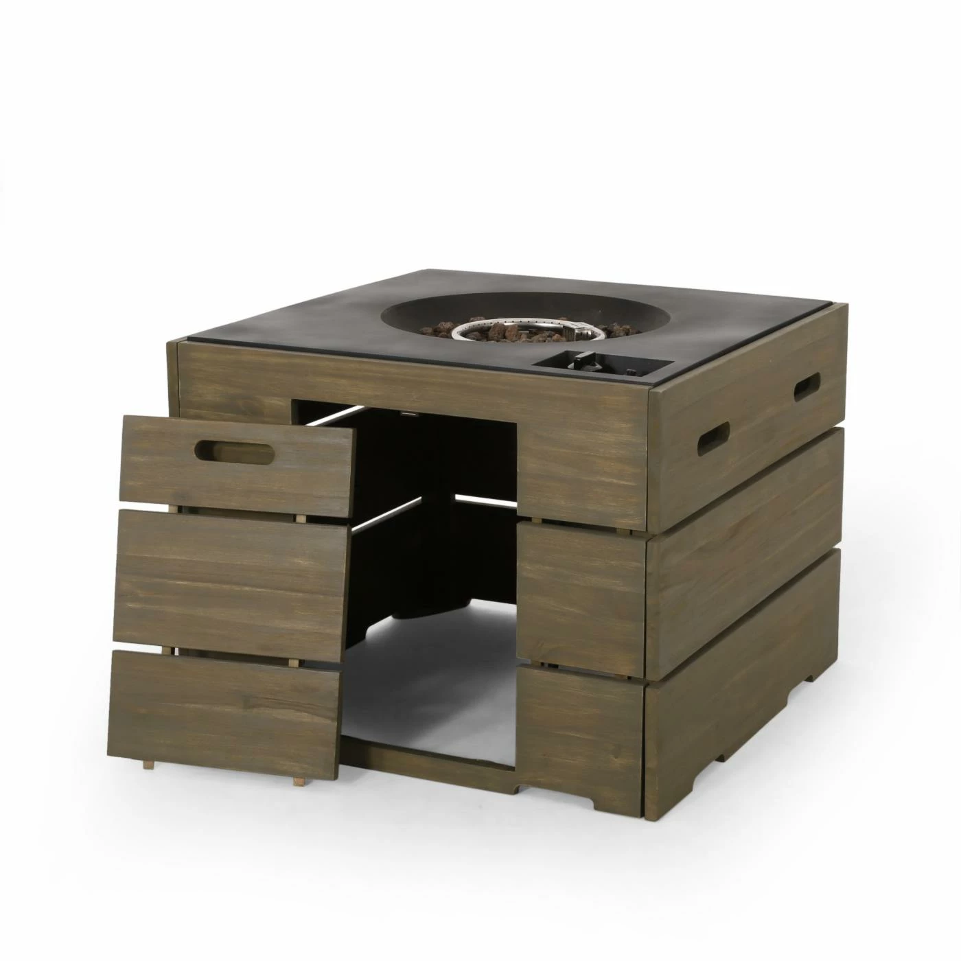 Wholesale ✔️ Best Selling Home Decor Keon Outdoor 40,000 BTU Square Fire Pit - Teak ❤️ 6 Wholesale ✔️ Best Selling Home Decor Keon Outdoor 40,000 BTU Square Fire Pit - Teak ❤️ - Image 6