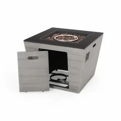 Hot Sale 🔔 Best Selling Home Decor Adio Outdoor Modern 50,000 BTU Lightweight Concrete Square Fire Pit 😍 -Fire Pits & Tables Online Shop detail3BSHD4648