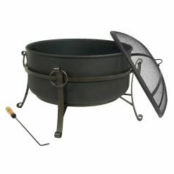 Budget ⭐ Round Sunnydaze Decor Steel Cauldron Fire Pit With Spark Screen 🛒 12 Budget ⭐ Round Sunnydaze Decor Steel Cauldron Fire Pit With Spark Screen 🛒 -Fire Pits & Tables Online Shop detail3NETH683