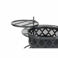 Discount 🤩 Round HEATMAXX 32 In. Wood Fire Pit With Rotating Grill 🥰 -Fire Pits & Tables Online Shop detail3SHIN016 1