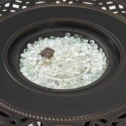 Budget 👍 Fire Sense Hedges Round Aluminum Propane Fire Pit ✨ -Fire Pits & Tables Online Shop detail3WTL443