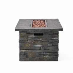 Wholesale ✔️ Best Selling Home Decor Rectangle Costa Outdoor 50,000 BTU Lightweight Concrete Rectangular Fire Pit (No Tank Holder) ✔️ -Fire Pits & Tables Online Shop detail4BSHD4590