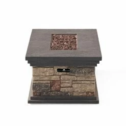 Brand new 🔥 Best Selling Home Decor Rectangle Lowan Outdoor 50,000 BTU Lightweight Concrete Rectangular Fire Pit (No Tank Holder) 👏 -Fire Pits & Tables Online Shop detail4BSHD4594