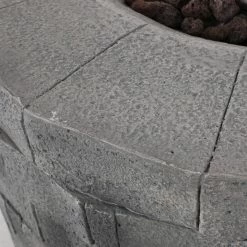 Best reviews of 🎁 Best Selling Home Decor Round Aleisa Outdoor 50,000 BTU Lightweight Concrete Circular Fire Pit - Brown ⌛ -Fire Pits & Tables Online Shop detail4BSHD4608