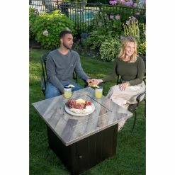 Promo 🌟 Square Endless ☀️ Summer The Harper LP Gas Outdoor Fire Pit ⭐ -Fire Pits & Tables Online Shop detail4ES714