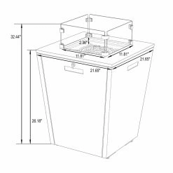 Deals 👏 LeisureMod Chelsea Propane Square Fire Pit Side Table With Lid 🔔 -Fire Pits & Tables Online Shop detail4MODS137