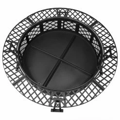 Coupon 😍 Round Sunnydaze Decor Diamond Weave 40 Diam. Fire Pit With Spark Screen 😉 -Fire Pits & Tables Online Shop detail4NETH678