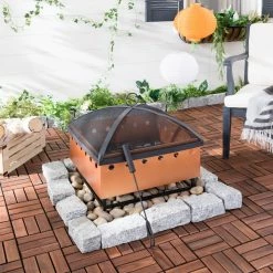 Discount 👏 Square Safavieh Wyatt 21 In. Fire Pit 🎁 -Fire Pits & Tables Online Shop detail4SAV9694