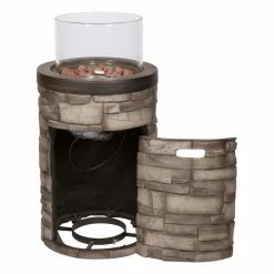 Budget 🤩 Shine Company Sevilla 18 In. Round Outdoor Propane Gas Fire Column 👏 -Fire Pits & Tables Online Shop detail4SHN257