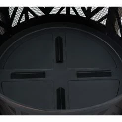 Buy 🌟 Sunjoy 31 Inch Round Chevron Wood-Burning Fire Pit ⭐ -Fire Pits & Tables Online Shop detail4SUNR1142