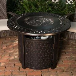 Budget 🔥 Fire Sense Wagner 33 In. Round Aluminum Gas Fire Pit Table 🔔 -Fire Pits & Tables Online Shop detail4WTL396