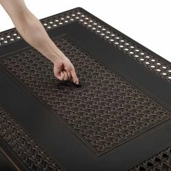 Cheapest 🎉 Rectangle Fire Sense Perkins Rectangular Aluminum Propane Fire Pit ❤️ -Fire Pits & Tables Online Shop detail4WTL436