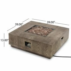 Discount ❤️ Best Selling Home Decor Langton Outdoor 50,000 BTU Square Fire Pit (No Tank Holder) - Brushed Brown ⌛ -Fire Pits & Tables Online Shop detail5BSHD4580