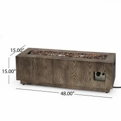 Cheap ⌛ Best Selling Home Decor Rectangle Langton Outdoor 50,000 BTU Rectangular Fire Pit (No Tank Holder) - Dark Gray 🎁 -Fire Pits & Tables Online Shop detail5BSHD4581