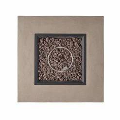 Cheapest 💯 Best Selling Home Decor Anchorage Outdoor 50,000 BTU Lightweight Concrete Square Fire Pit (No Tank Holder) - Dark Gray 🎁 -Fire Pits & Tables Online Shop detail5BSHD4583