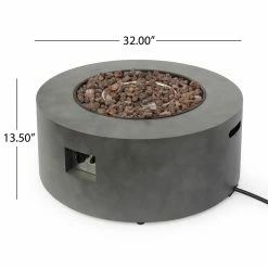 Budget 🎉 Best Selling Home Decor Round Langton Outdoor 40,000 BTU Iron Circular Fire Pit With Tank Holder - Dark Gray 🔥 -Fire Pits & Tables Online Shop detail5BSHD4604