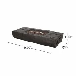 Cheapest 🛒 Best Selling Home Decor Rectangle Wellington Outdoor 40,000 BTU Wood Finished Lightweight Concrete Fire Pit With Tank Holder 🔔 -Fire Pits & Tables Online Shop detail5BSHD4612