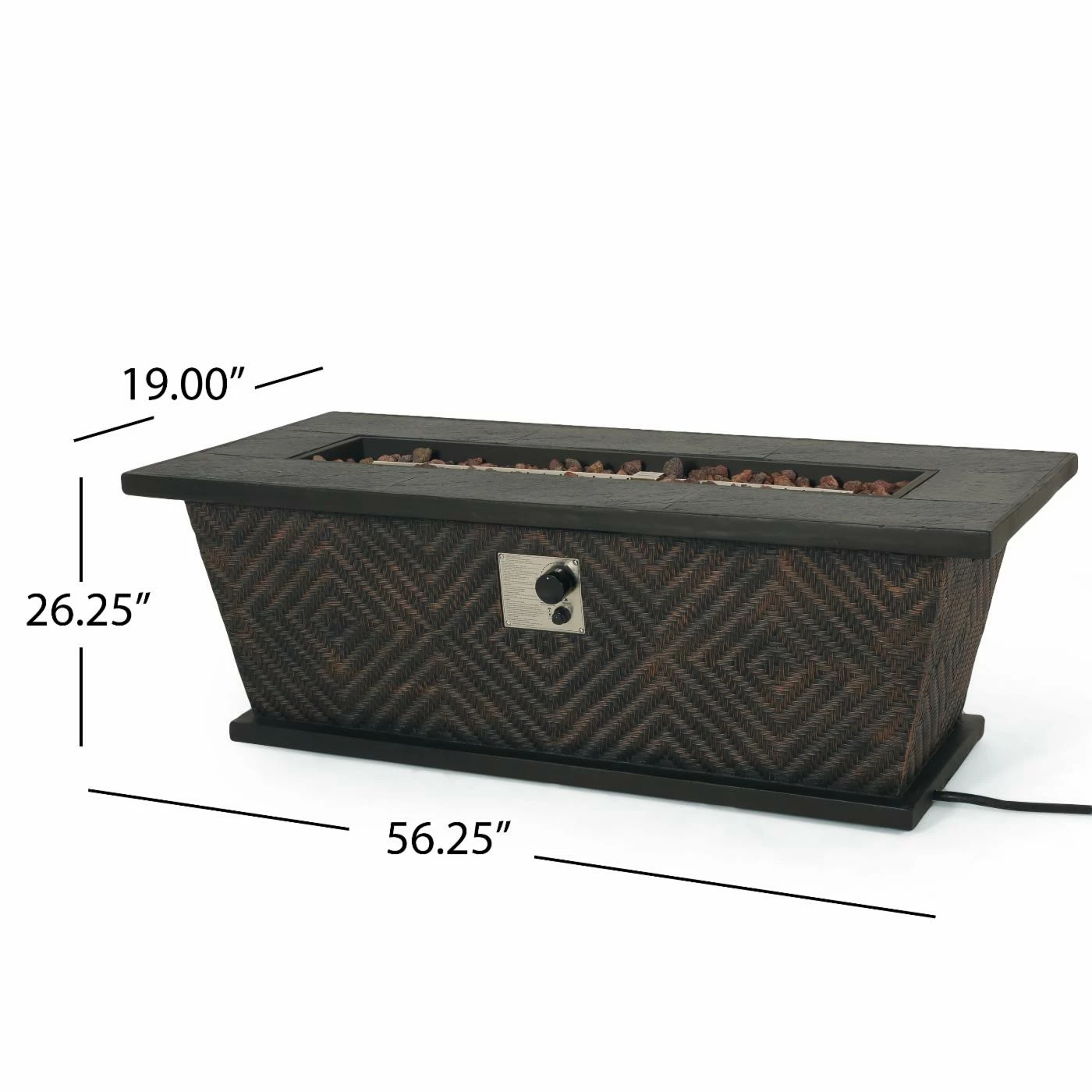 Hot Sale 😍 Best Selling Home Decor Rectangle Aidan Outdoor 50,000 BTU Lightweight Concrete Rectangular Fire Pit With Tank Holder 🎁 8 Hot Sale 😍 Best Selling Home Decor Rectangle Aidan Outdoor 50,000 BTU Lightweight Concrete Rectangular Fire Pit With Tank Holder 🎁 - Image 8