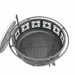 Discount 😀 Round Sunnydaze Decor All Star 30 Diam. Fire Pit With Cooking Grate And Spark Screen ✔️ -Fire Pits & Tables Online Shop detail5NETH687