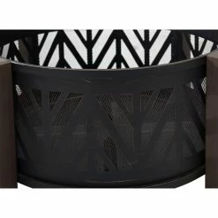 Buy 🌟 Sunjoy 31 Inch Round Chevron Wood-Burning Fire Pit ⭐ -Fire Pits & Tables Online Shop detail5SUNR1142