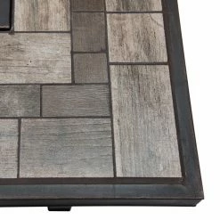 Deals 🔥 Sunjoy 38 Inch Outdoor Patio Brown Square All-Weather Wicker Ceramic Tile Top Propane Burning Fire Pit Table With Lid And Lava Rocks 🎉 -Fire Pits & Tables Online Shop detail5SUNR1186