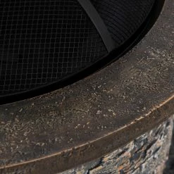 Best Sale 🌟 Sunjoy Stone 32 In. Round Wood-Burning Fire Pit 💯 -Fire Pits & Tables Online Shop detail5SUNR1191