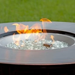 Buy 😀 Fire Sense Perissa Woven Round Cast Aluminum Propane Gas Fire Pit 👏 -Fire Pits & Tables Online Shop detail5WTL281