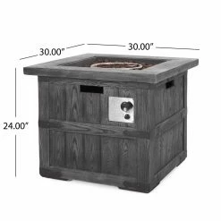 Deals 🔥 Best Selling Home Decor Ellanor Outdoor 40,000 BTU Lightweight Concrete Square Fire Pit - Brown Wood ❤️ -Fire Pits & Tables Online Shop detail6BSHD4571