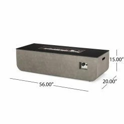 Deals ✔️ Best Selling Home Decor Rectangle Meyer Outdoor 50,000 BTU Lightweight Concrete And Ceramic Rectangular Fire Pit (No Tank Holder) 💯 -Fire Pits & Tables Online Shop detail6BSHD4587