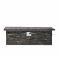Wholesale ✔️ Best Selling Home Decor Rectangle Costa Outdoor 50,000 BTU Lightweight Concrete Rectangular Fire Pit (No Tank Holder) ✔️ -Fire Pits & Tables Online Shop detail6BSHD4590