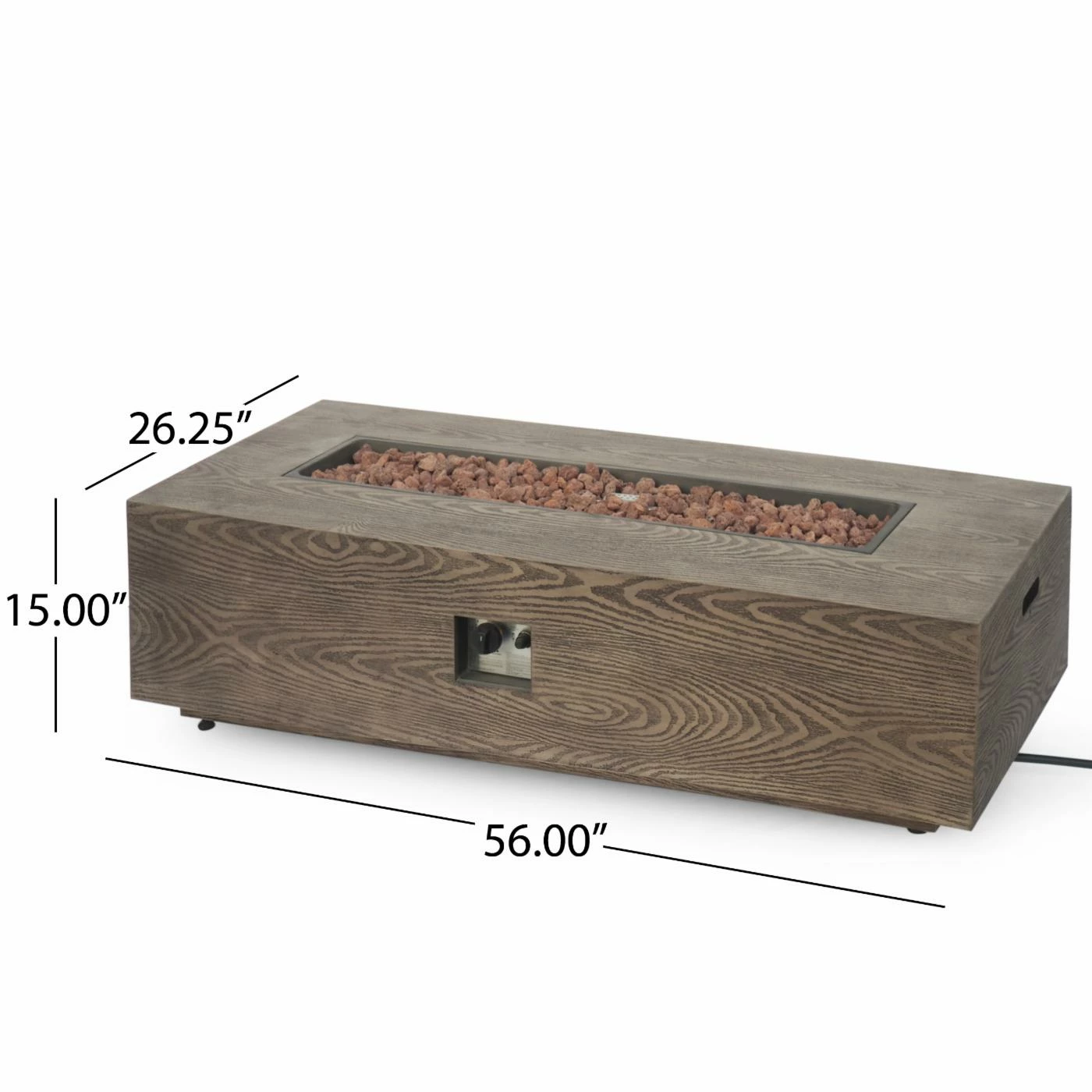 Outlet 👍 Best Selling Home Decor Rectangle Anchorage Outdoor 50,000 BTU Rectangular Fire Pit (No Tank Holder) - Dark Gray Lightweight Concrete 🔥 9 Outlet 👍 Best Selling Home Decor Rectangle Anchorage Outdoor 50,000 BTU Rectangular Fire Pit (No Tank Holder) - Dark Gray Lightweight Concrete 🔥 - Image 9