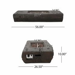 Cheapest 🛒 Best Selling Home Decor Rectangle Wellington Outdoor 40,000 BTU Wood Finished Lightweight Concrete Fire Pit With Tank Holder 🔔 -Fire Pits & Tables Online Shop detail6BSHD4612