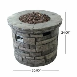 Best Sale 😀 Best Selling Home Decor Round Brasen Outdoor 40,000 BTU Lightweight Concrete Circular Fire Pit ✔️ -Fire Pits & Tables Online Shop detail6BSHD4642