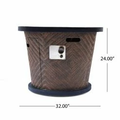 Best reviews of 🧨 Best Selling Home Decor Round Aidan Outdoor 40,000 BTU Lightweight Concrete Wicker Print Circular Fire Pit 🎉 -Fire Pits & Tables Online Shop detail6BSHD4647