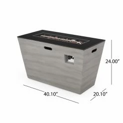 Promo 🌟 Best Selling Home Decor Rectangle Adio Outdoor Modern 50,000 BTU Lightweight Concrete And Ceramic Rectangular Fire Pit 🛒 -Fire Pits & Tables Online Shop detail6BSHD4649
