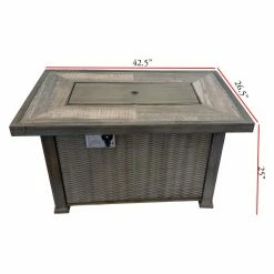Flash Sale 🔥 Rectangle Paradise Cove Designs Marshells 43 In. Rectangular Fire Pit Table 😍 -Fire Pits & Tables Online Shop detail6SUMM142