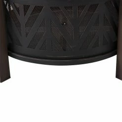 Buy 🌟 Sunjoy 31 Inch Round Chevron Wood-Burning Fire Pit ⭐ -Fire Pits & Tables Online Shop detail6SUNR1142