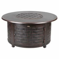 Buy 😀 Fire Sense Perissa Woven Round Cast Aluminum Propane Gas Fire Pit 👏 -Fire Pits & Tables Online Shop detail6WTL281