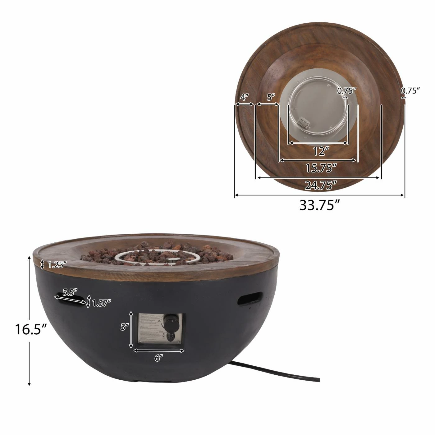 Flash Sale ๐ Best Selling Home Decor Round Malibu Outdoor 40,000 BTU Lightweight Concrete Bowl Fire Pit With Tank Holder โ 10 Flash Sale ๐ Best Selling Home Decor Round Malibu Outdoor 40,000 BTU Lightweight Concrete Bowl Fire Pit With Tank Holder โ - Image 10