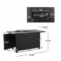 Budget 🌟 Best Selling Home Decor Rectangle Hamel Outdoor 50,000 BTU Iron Rectangular Fire Pit 🌟 -Fire Pits & Tables Online Shop detail7BSHD4568