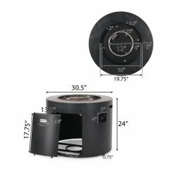 Discount 👏 Best Selling Home Decor Square Elkjer Outdoor 40,000 BTU Circular Fire Pit 🎉 -Fire Pits & Tables Online Shop detail7BSHD4572