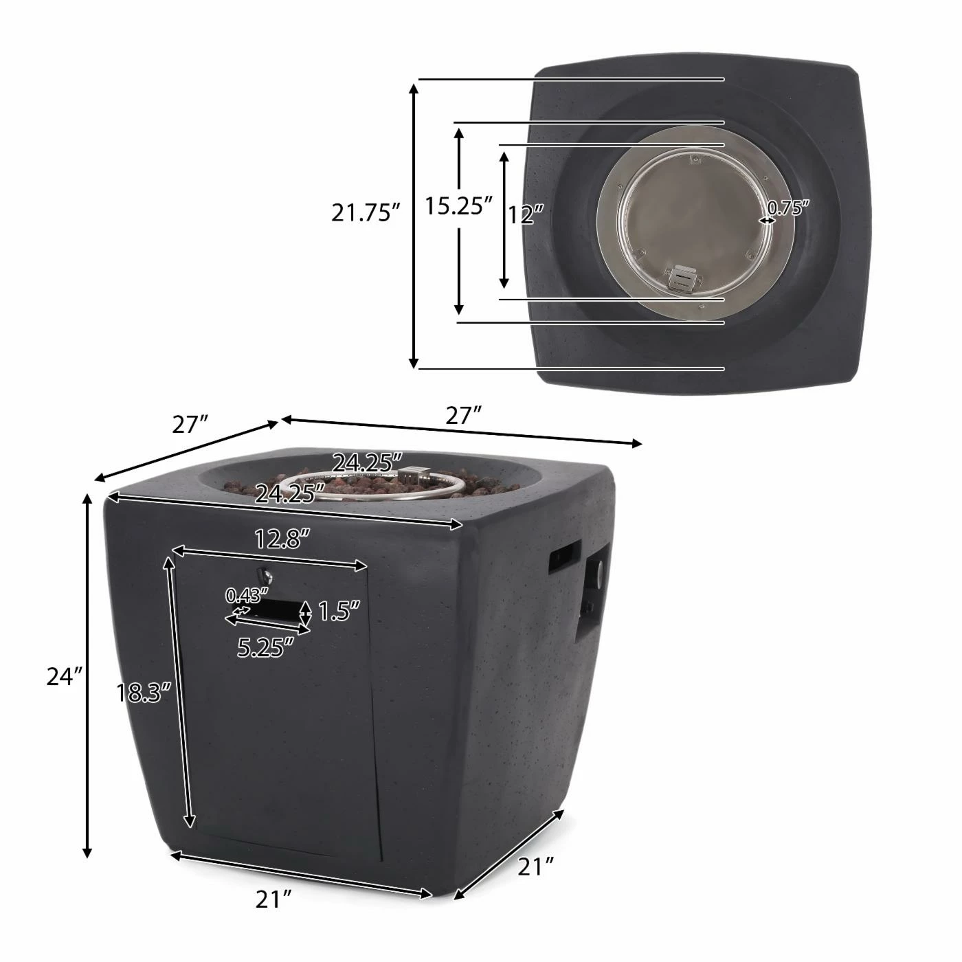 Hot Sale π Best Selling Home Decor Arianna Outdoor 40,000 BTU Lightweight Concrete Square Fire Pit β 10 Hot Sale π Best Selling Home Decor Arianna Outdoor 40,000 BTU Lightweight Concrete Square Fire Pit β - Image 10