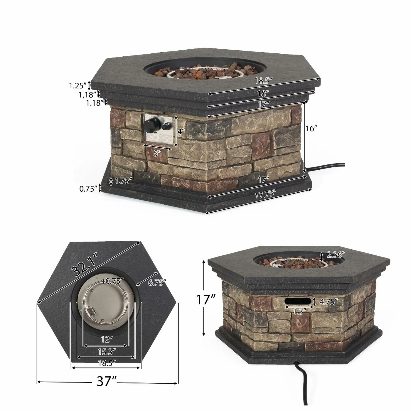 Cheapest ๐งจ Best Selling Home Decor All Other Shapes Lowan Outdoor 40,000 BTU Lightweight Concrete Octagonal Fire Pit (No Tank Holder) ๐ 10 Cheapest ๐งจ Best Selling Home Decor All Other Shapes Lowan Outdoor 40,000 BTU Lightweight Concrete Octagonal Fire Pit (No Tank Holder) ๐ - Image 10
