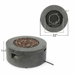 Budget 🎉 Best Selling Home Decor Round Langton Outdoor 40,000 BTU Iron Circular Fire Pit With Tank Holder - Dark Gray 🔥 -Fire Pits & Tables Online Shop detail7BSHD4604